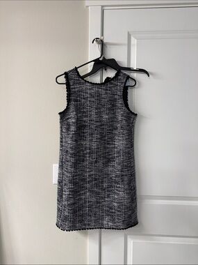 LOFT Black & blue Tweed Mini Shift Dress